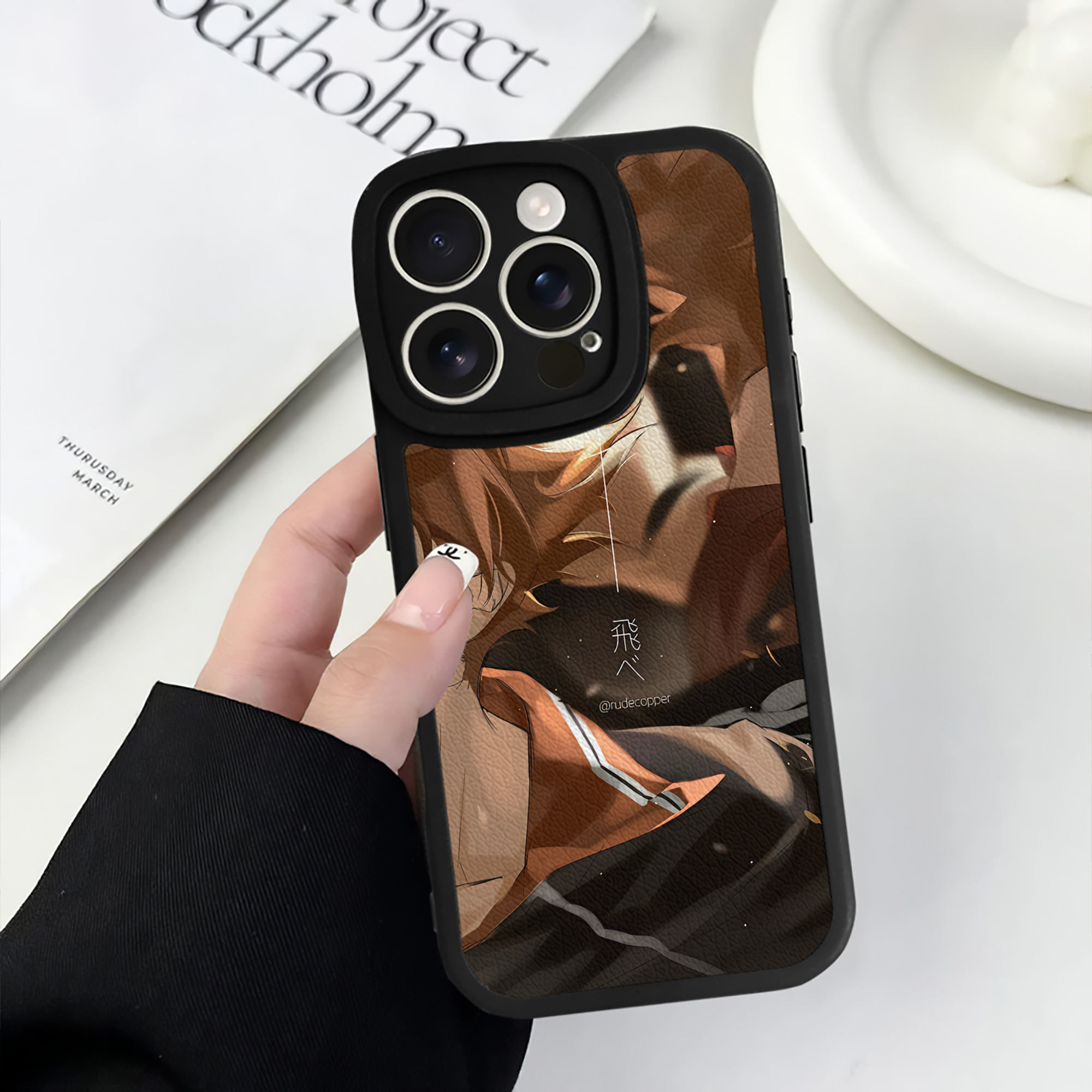 （画像用） ハイキュー!! Haikyu!! 【iPhone 16シリーズ対応】シリコンスマホケース（レザー調） 材質：シリコン
